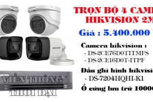 Trọn bộ 4 camera hikvision 2.0 mp