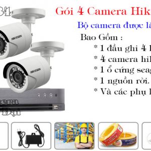Bộ 4 camera hikvision 2mp phổ biến