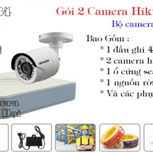 Bộ 2 camera hikvision 2mp giá rẻ